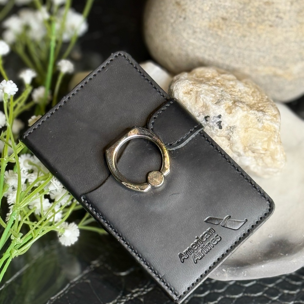 Black Leather Card Holder